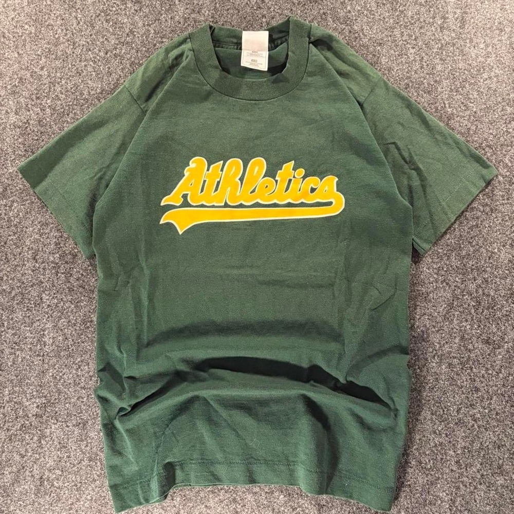 Vintage Oakland As Green T Shirt 90s MLB Kids 18-20 Fruit of the Loom Athletics